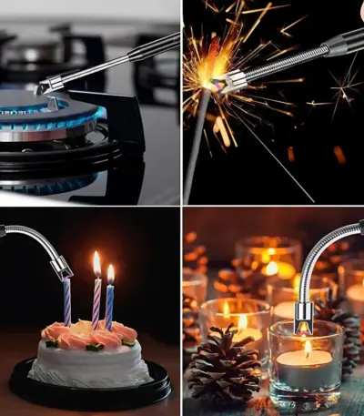 Rechargeable electric plasma lighter with 6-month warranty for multipurpose use – candles, grill, and BBQ | 6 months replacement Warranty