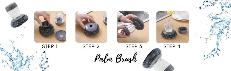 Soap Dispensing Dish Brush for Easy Kitchen Cleaning