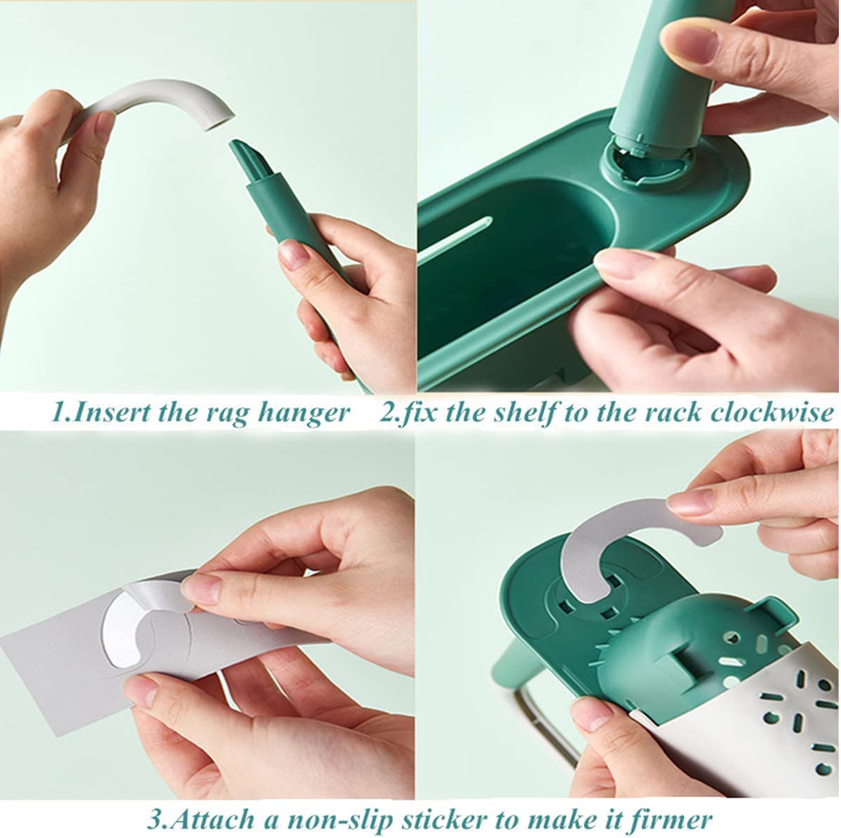 No tools needed! Just expand, adjust, and place the rack over your sink for instant organization. It's as easy as 1-2-3!