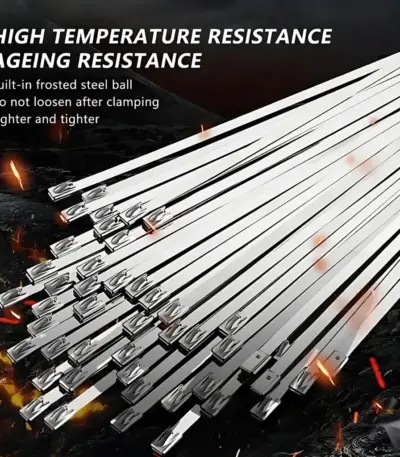 StainlessPro stainless steel self-locking cable ties for solar and industrial use - Obeepo.in