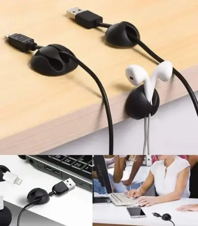 Multi-purpose cable clips for desk wire organization - obeepo.in