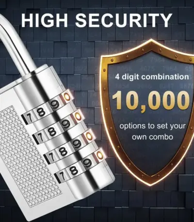 4-Digit Combination Security Pad Lock for Lockers and Gates - Obepo.in
