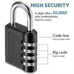 4-Digit Combination Security Pad Lock for Lockers and Gates - Obepo.in