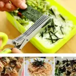 Stainless steel 5-blade herb scissors with cleaning comb - obeepo.in
