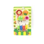 3D colorful mini erasers set for kids in fun designs - obeepo.in