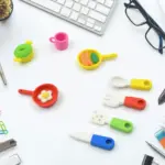 3D colorful mini erasers set for kids in fun designs - obeepo.in