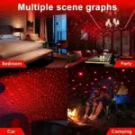 USB Star Projector Night Light creating a romantic starry atmosphere in a car or bedroom. - Obeepo.in