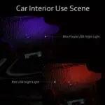 USB Star Projector Night Light creating a romantic starry atmosphere in a car or bedroom. - Obeepo.in