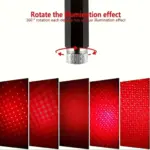 USB Star Projector Night Light creating a romantic starry atmosphere in a car or bedroom. - Obeepo.in