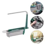 Telescopic 2-in-1 Kitchen Sink Storage Rack Holder for organized cleaning supplies - obeepo.in
